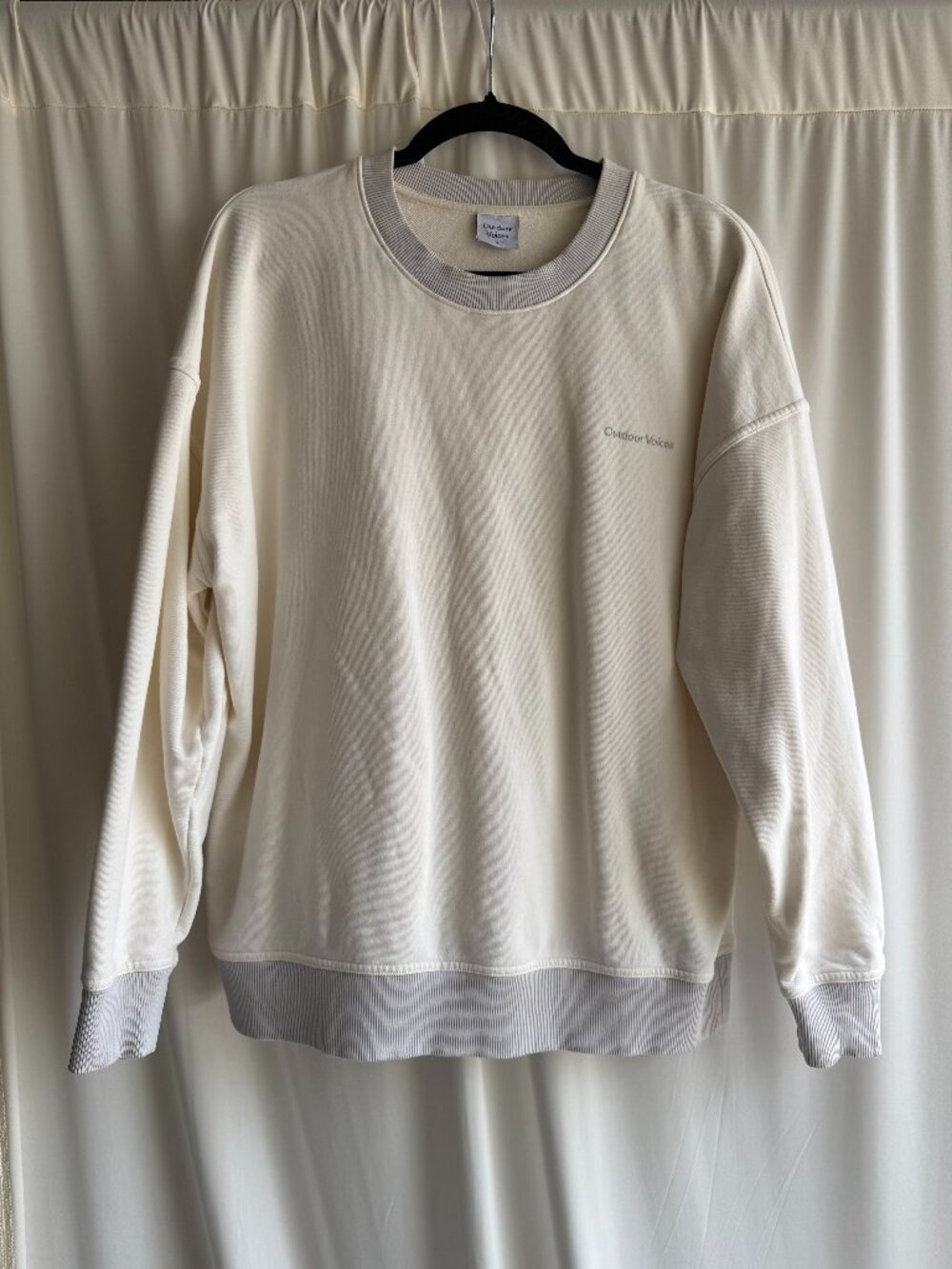 Outdoor Voices Cream Oversized Crewneck Sweatshirt Small
